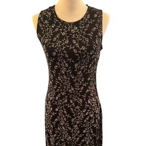 Vintage Ronni Nicole black floral midi dress
